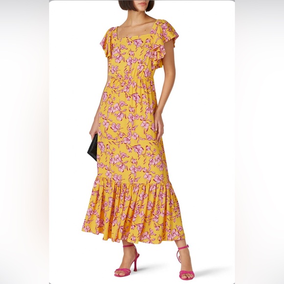 Sachin + Babi Dresses & Skirts - Sachin + Babi Yellow and Pink Floral Maxi Dress